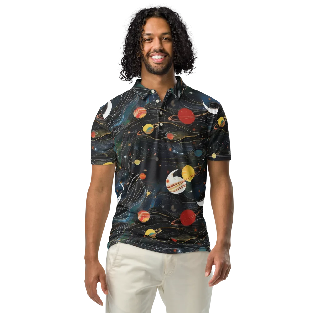 Planetary Silk on Men's Slim Fit Polo Shirt — Front