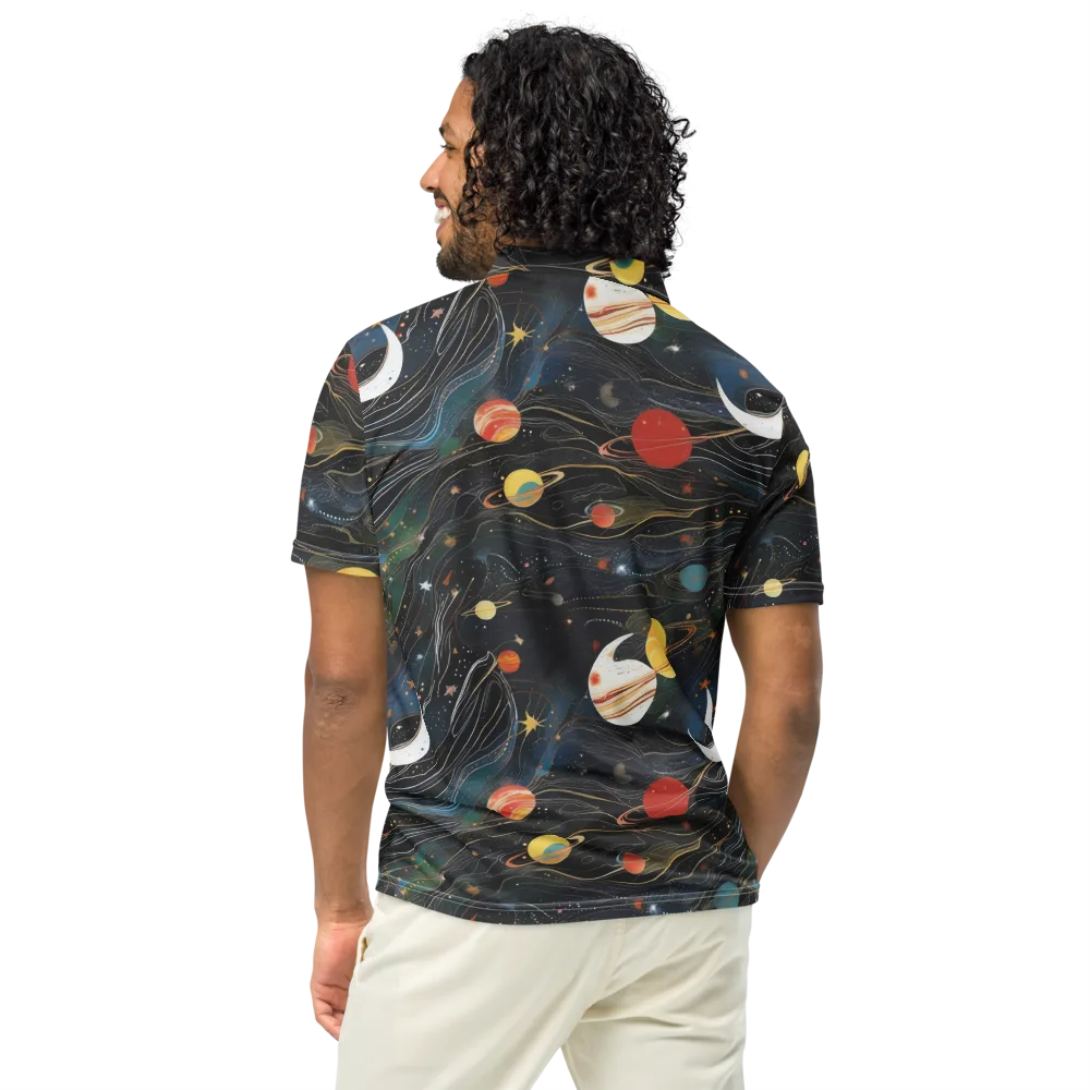 Planetary Silk on Men's Slim Fit Polo Shirt — Back