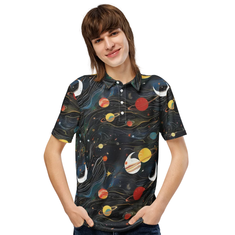 Planetary Silk on Men's Slim Fit Polo Shirt — Front