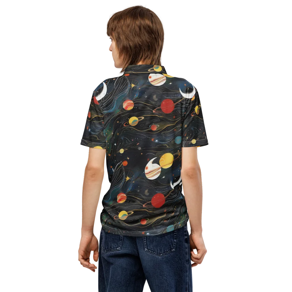 Planetary Silk on Men's Slim Fit Polo Shirt — Back