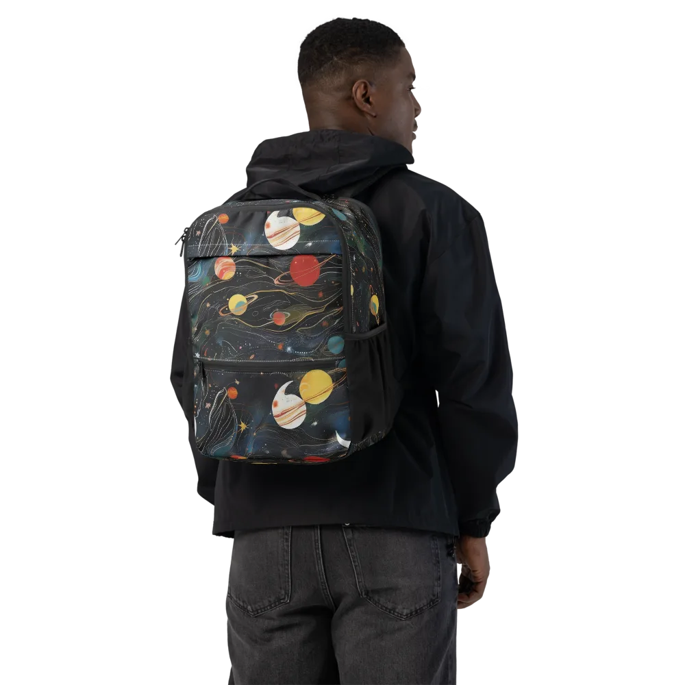 Planetary Silk on Utility Backpack — Back