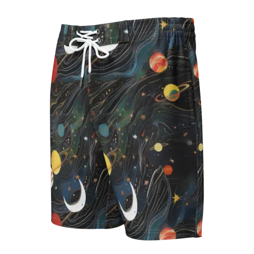 Planetary Silk on a Men's Board Shorts