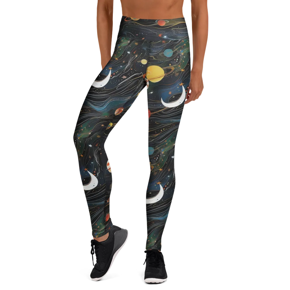 Planetary Silk on Yoga Leggings — Front