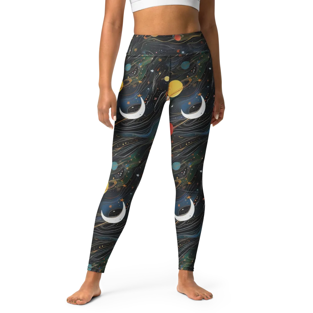 Planetary Silk on Yoga Leggings — Front