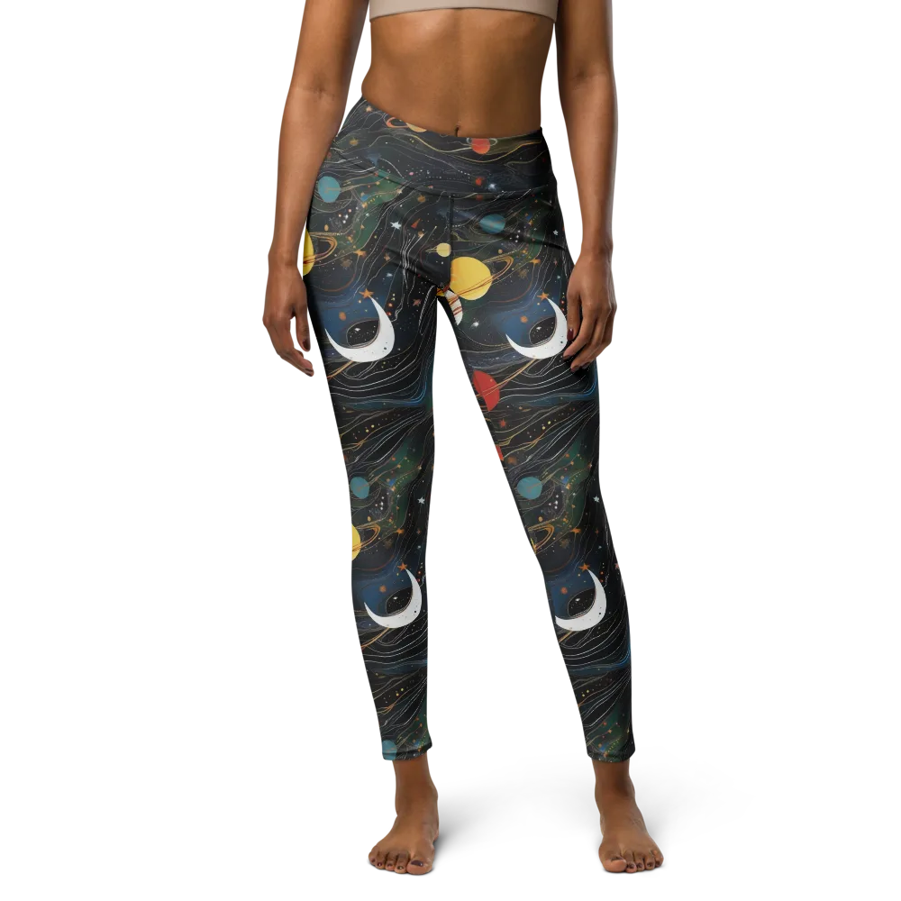 Planetary Silk on Yoga Leggings — Front