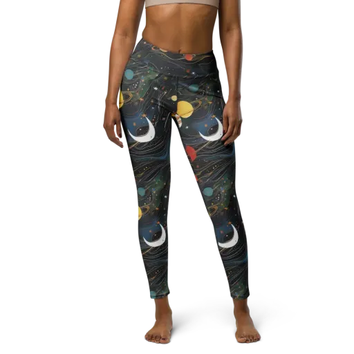 Planetary Silk on a Yoga Leggings