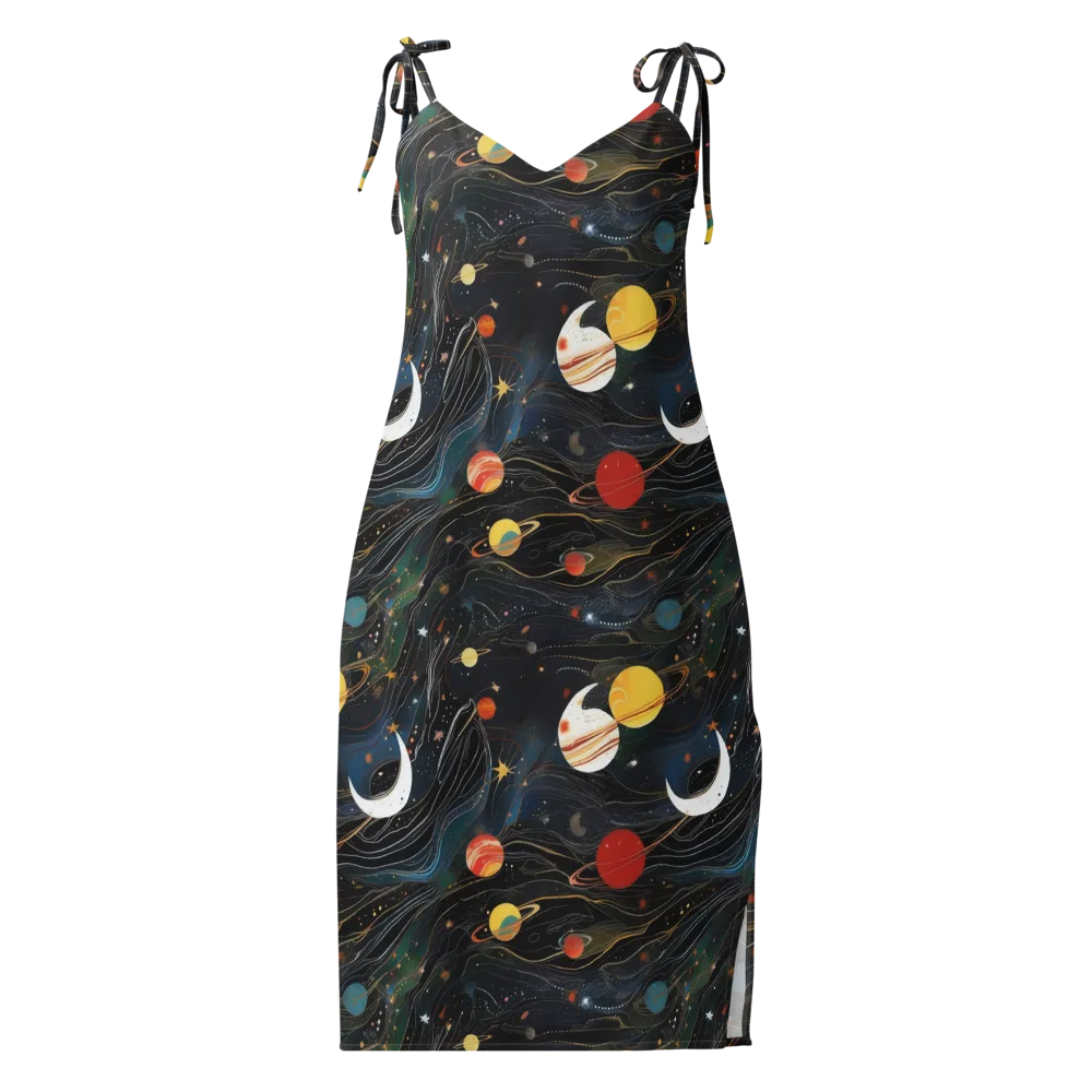 Planetary Silk on Slip Dress — Front