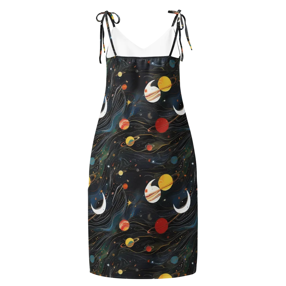 Planetary Silk on Slip Dress — Back