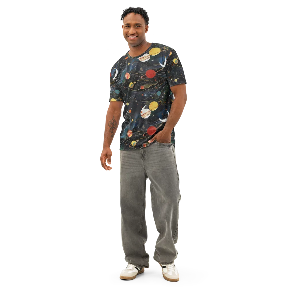 Planetary Silk on Men's Cotton Crew Neck T-Shirt — Front
