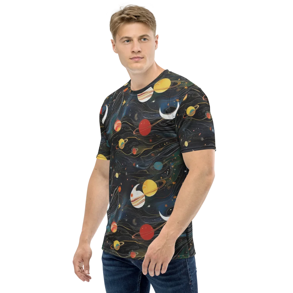 Planetary Silk on Men's Crew Neck T-Shirt — Left