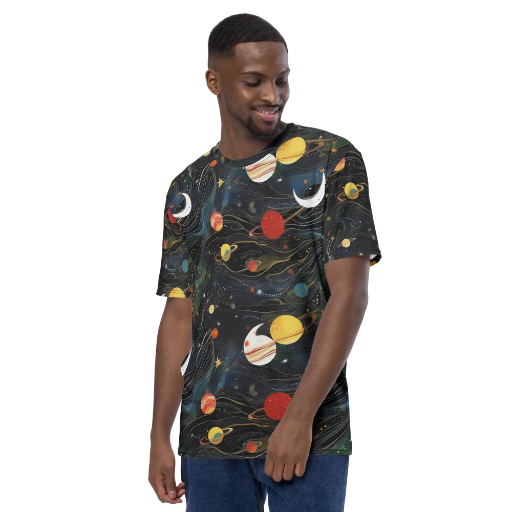 Planetary Silk on Men's Crew Neck T-Shirt — Left