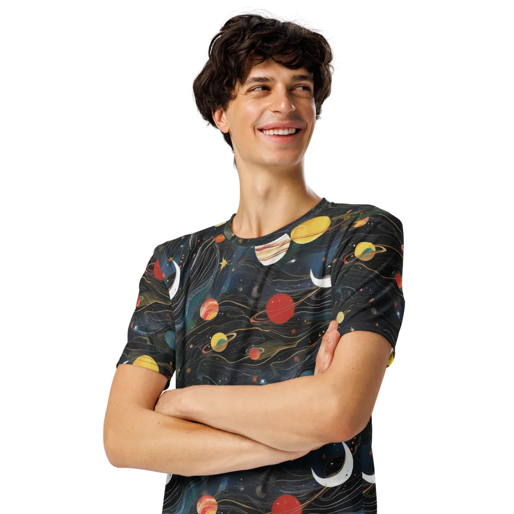 Planetary Silk on Men's Crew Neck T-Shirt — Left Front