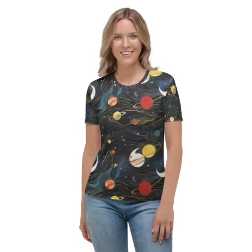 Planetary Silk on a Women's Crew Neck T-Shirt
