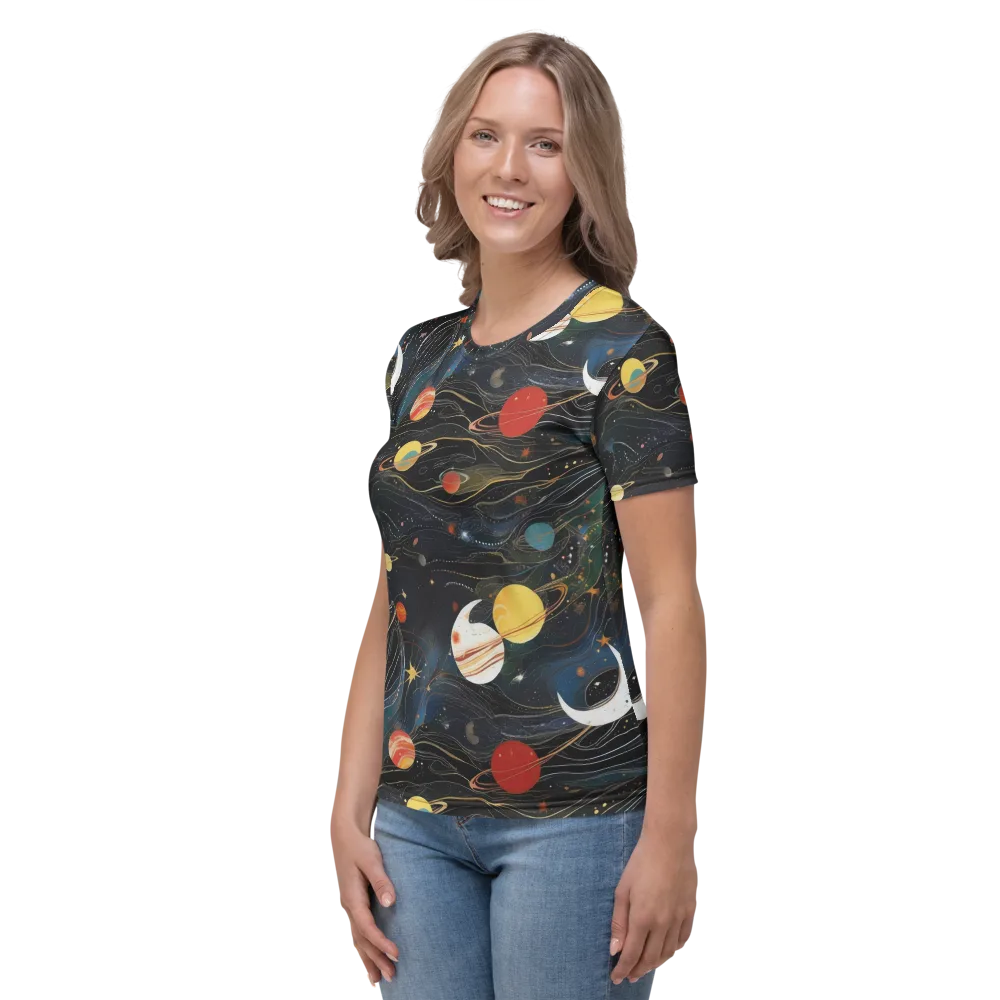 Planetary Silk on Women's Crew Neck T-Shirt — Left
