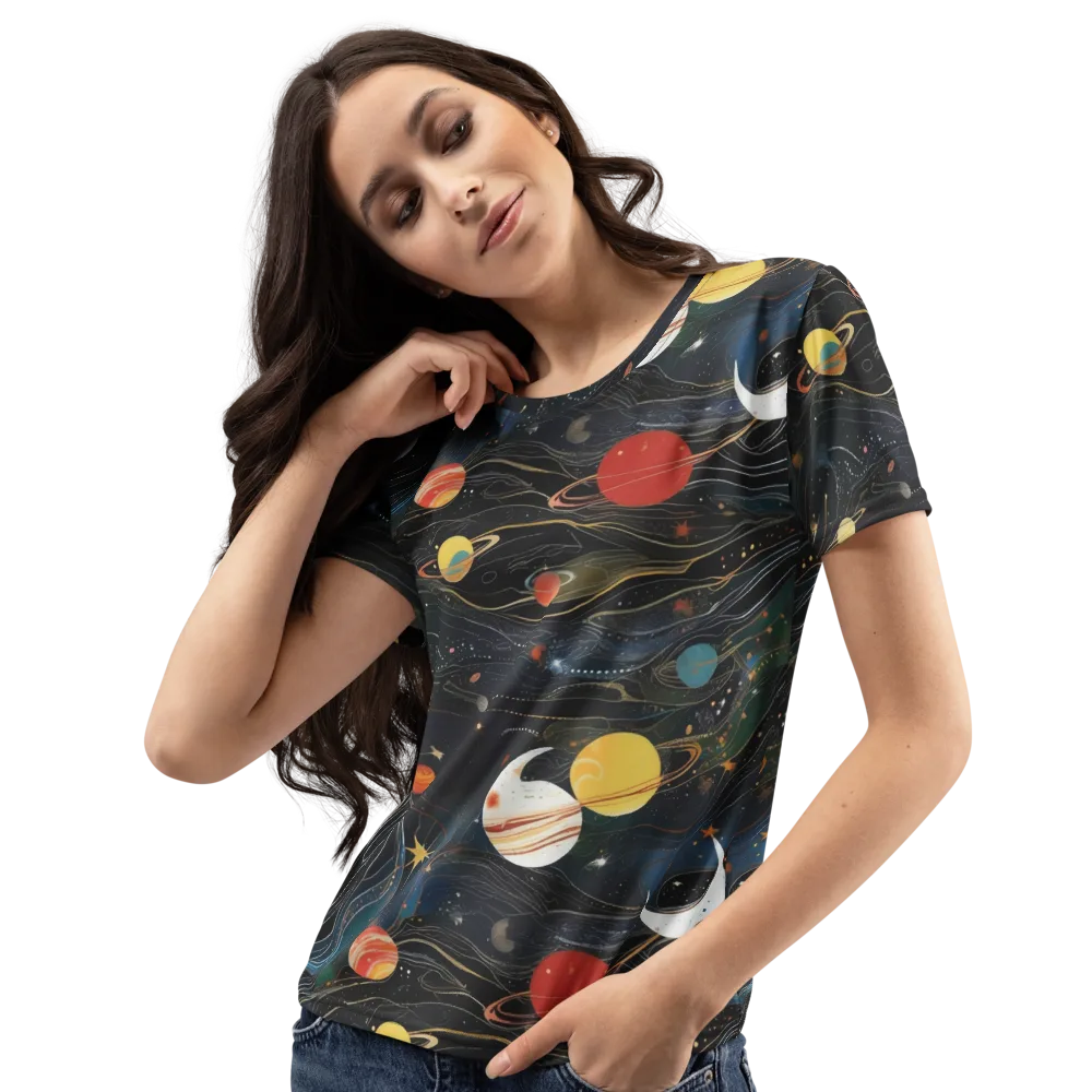 Planetary Silk on Women's Crew Neck T-Shirt — Left Front