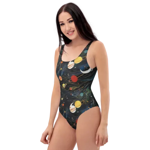 Planetary Silk on a One-Piece Swimsuit