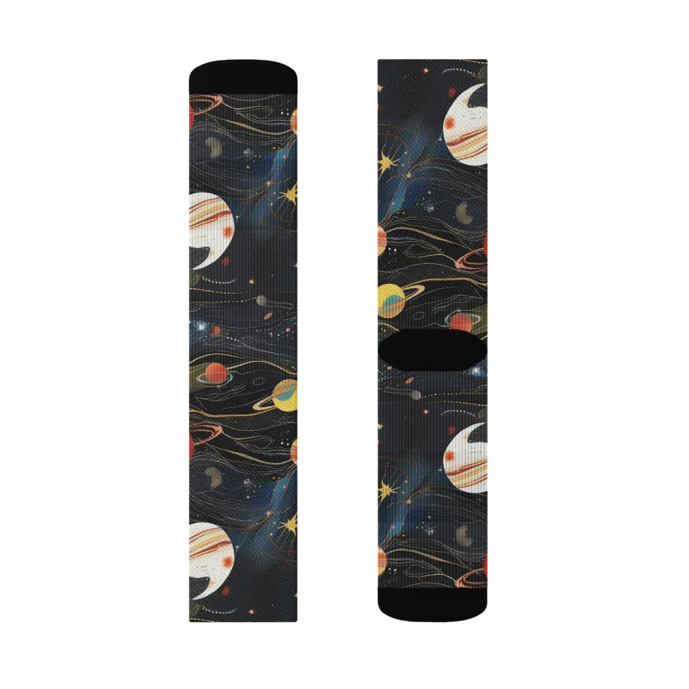Planetary Silk on Socks — Right Sock