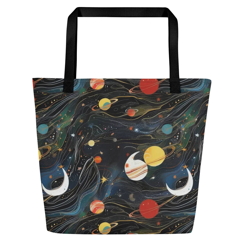 Planetary Silk on Large Tote Bag W/ Pocket — Front