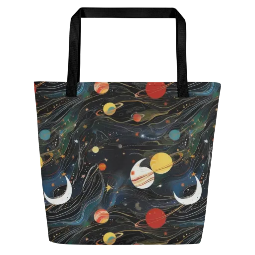 Planetary Silk on a Large Tote Bag W/ Pocket