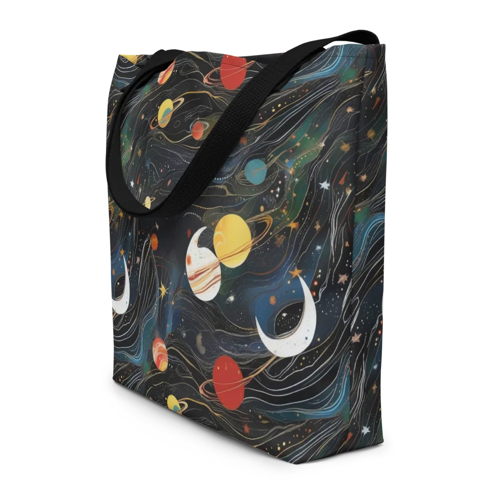 Planetary Silk on Large Tote Bag W/ Pocket — Front
