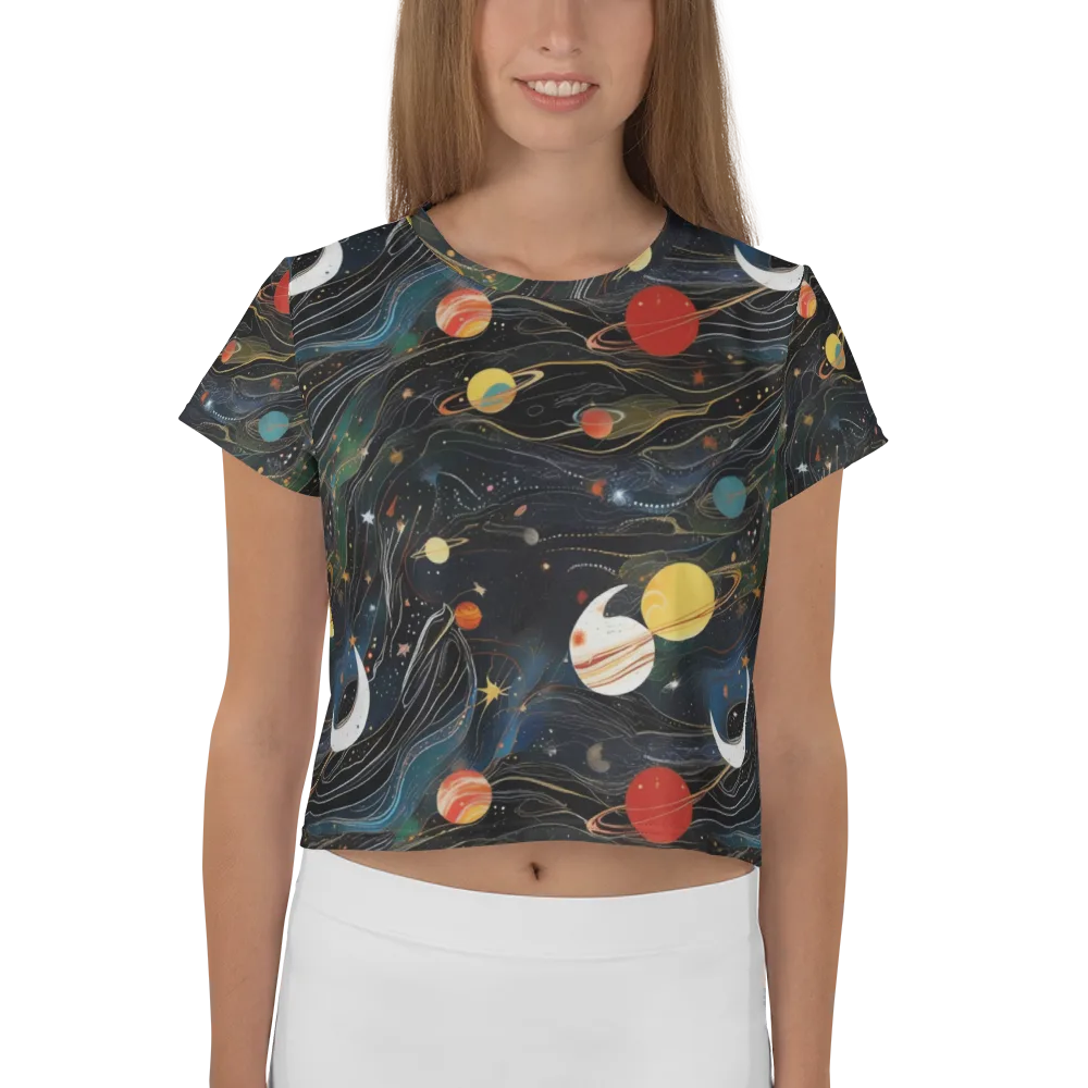 Planetary Silk on Crop Tee — Front