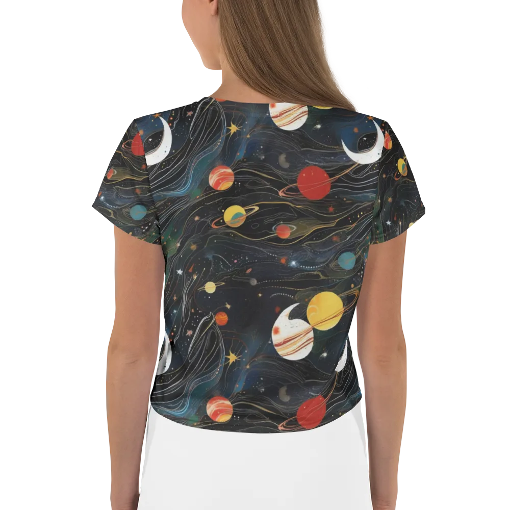 Planetary Silk on Crop Tee — Back