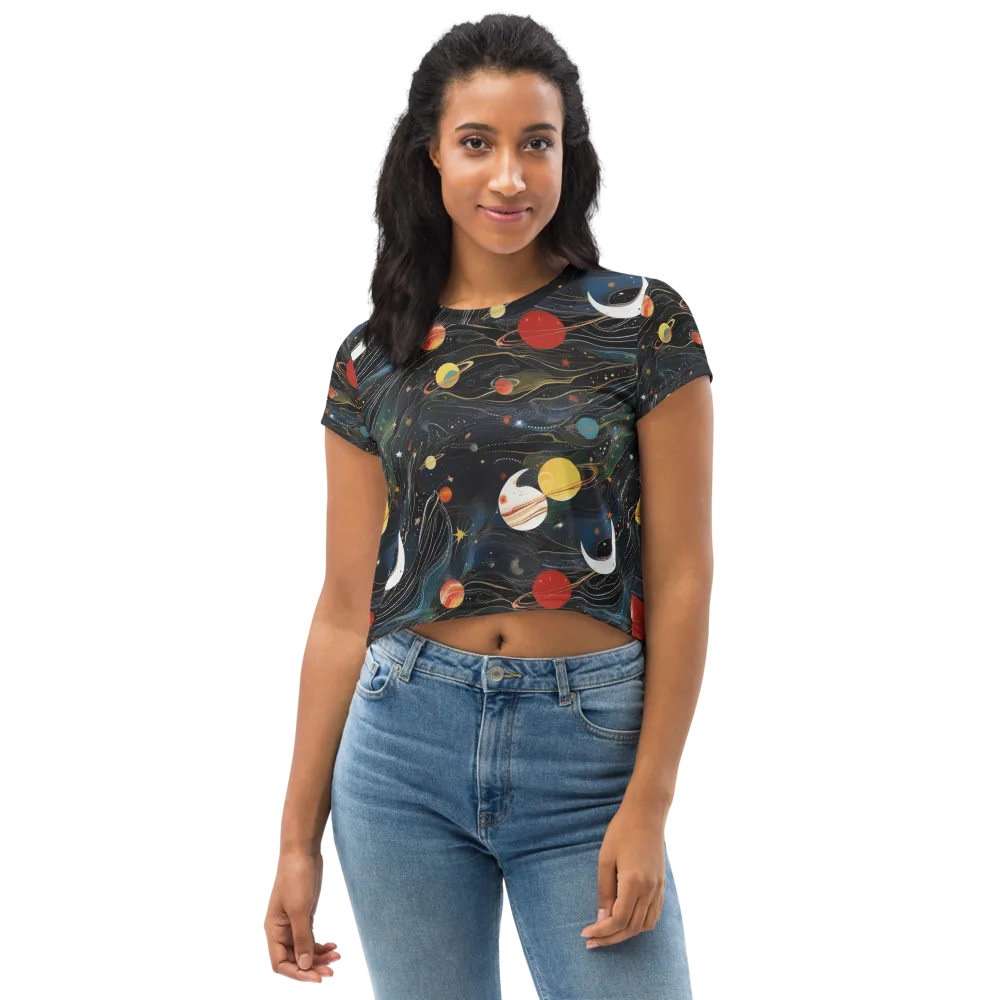 Planetary Silk on Crop Tee — Front
