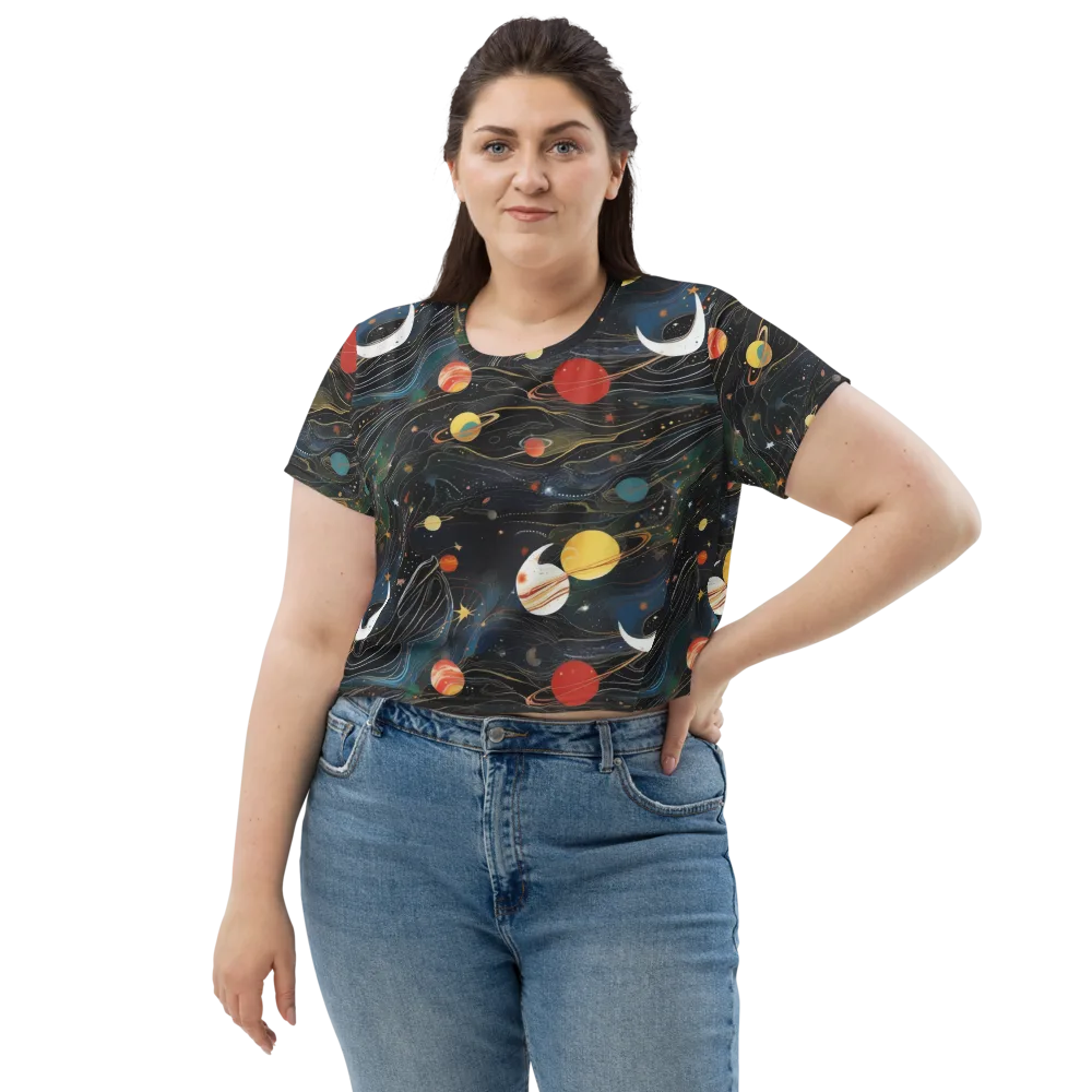 Planetary Silk on Crop Tee — Front