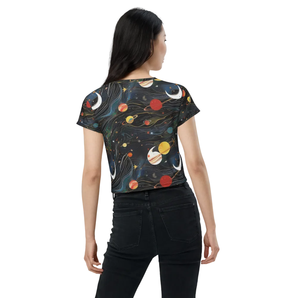 Planetary Silk on Crop Tee — Back