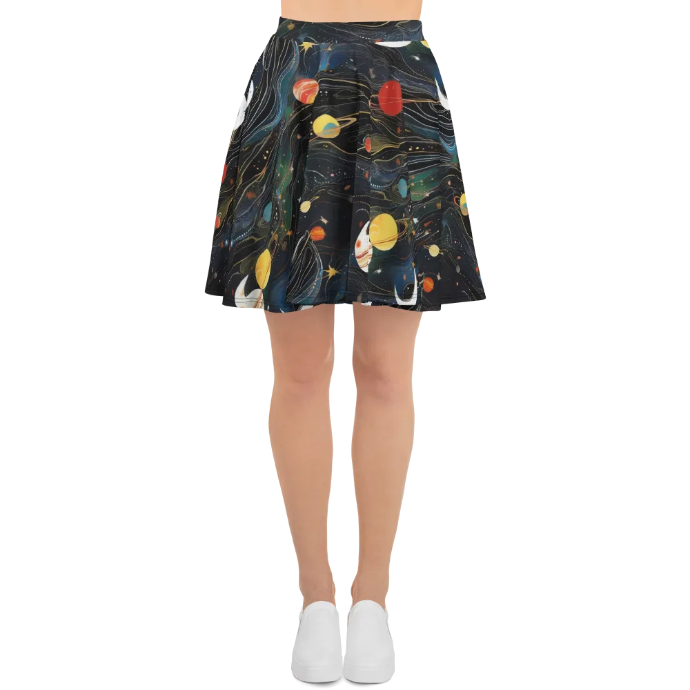 Planetary Silk on Skater Skirt — Front