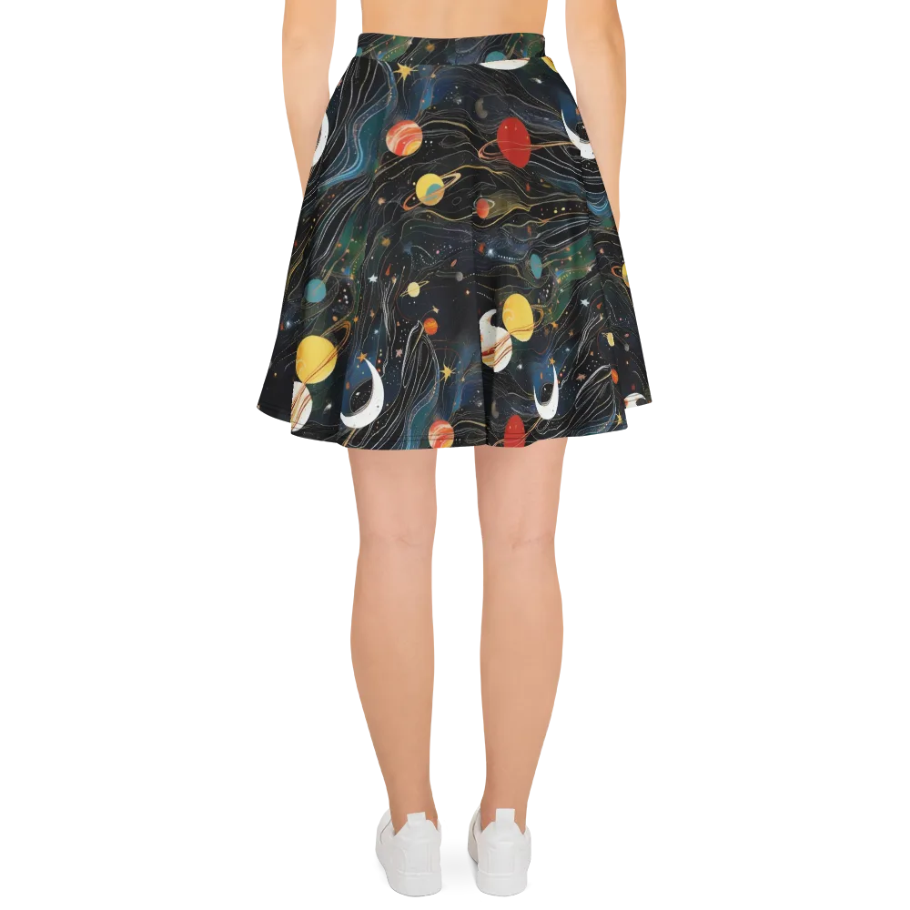 Planetary Silk on Skater Skirt — Back