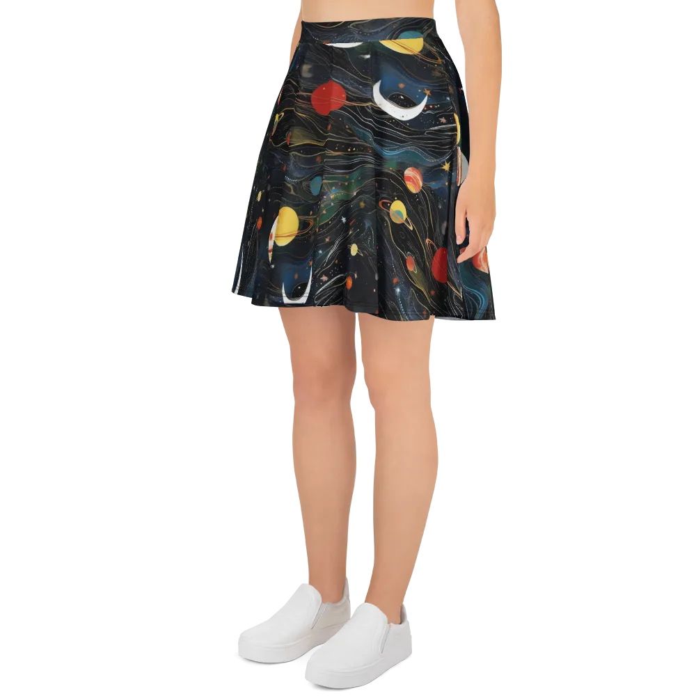 Planetary Silk on Skater Skirt — Left