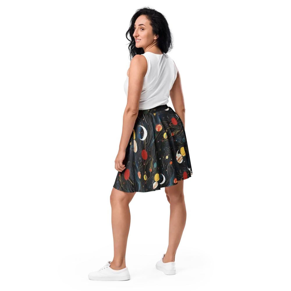 Planetary Silk on Skater Skirt — Back