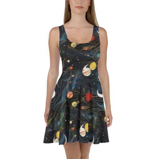 Planetary Silk on a Skater Dress