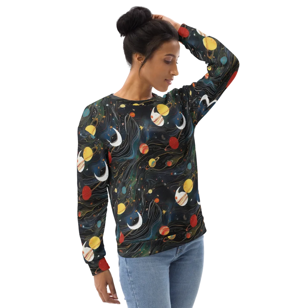 Planetary Silk on Sweatshirt — Right Front