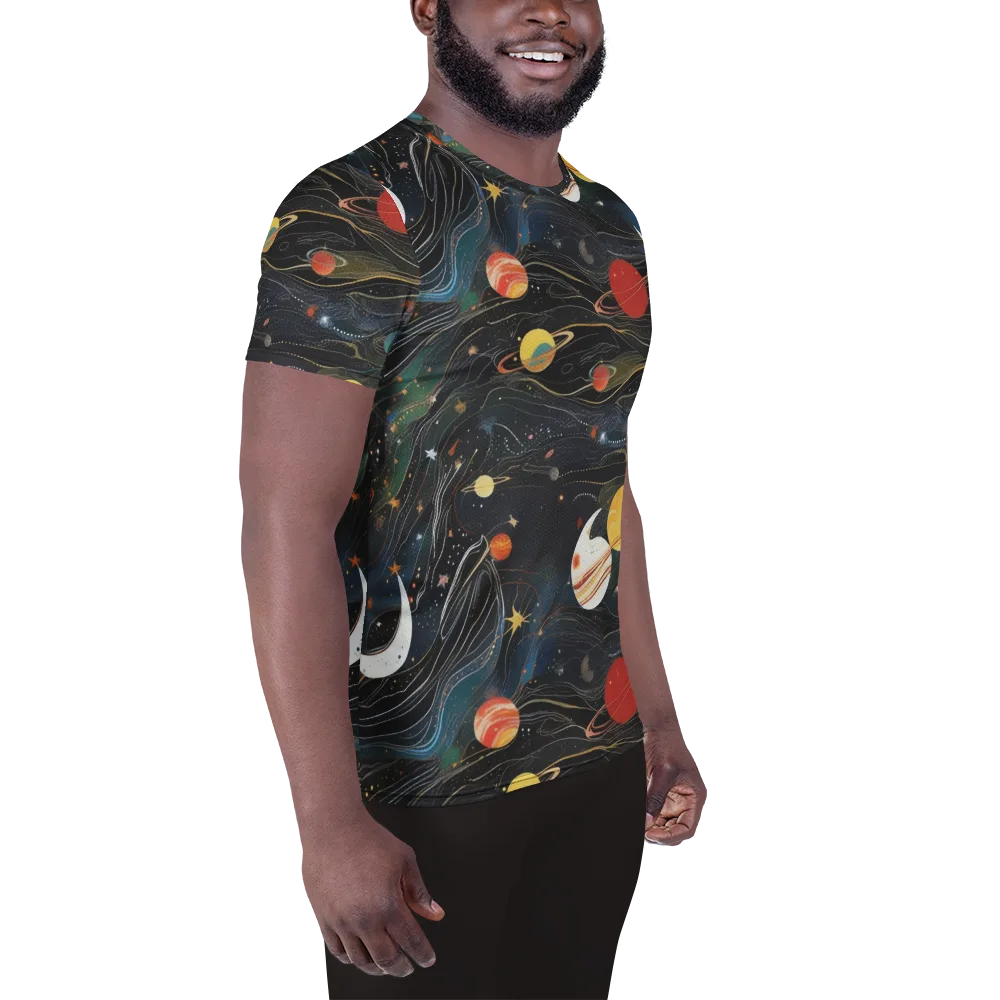 Planetary Silk on Men's Athletic T-Shirt — Right