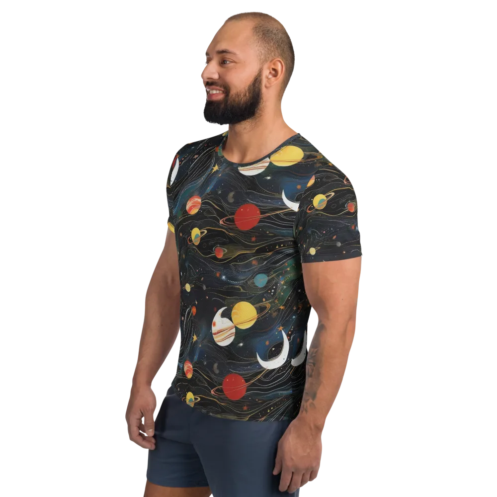 Planetary Silk on Men's Athletic T-Shirt — Left
