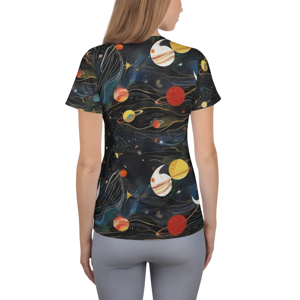 Planetary Silk on Women's Athletic T-Shirt — Back