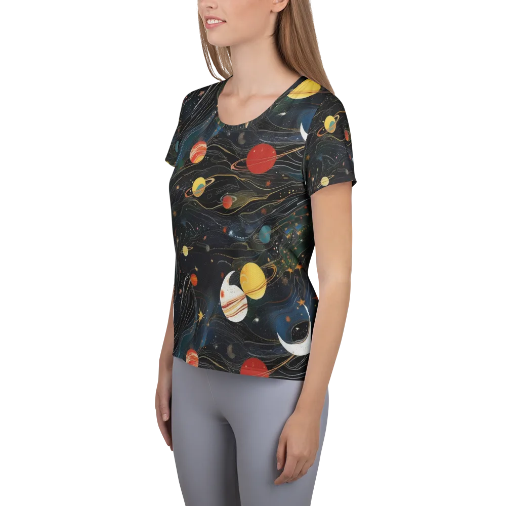 Planetary Silk on Women's Athletic T-Shirt — Left