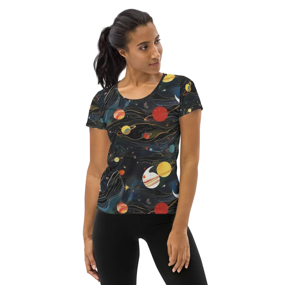 Planetary Silk on Women's Athletic T-Shirt — Front