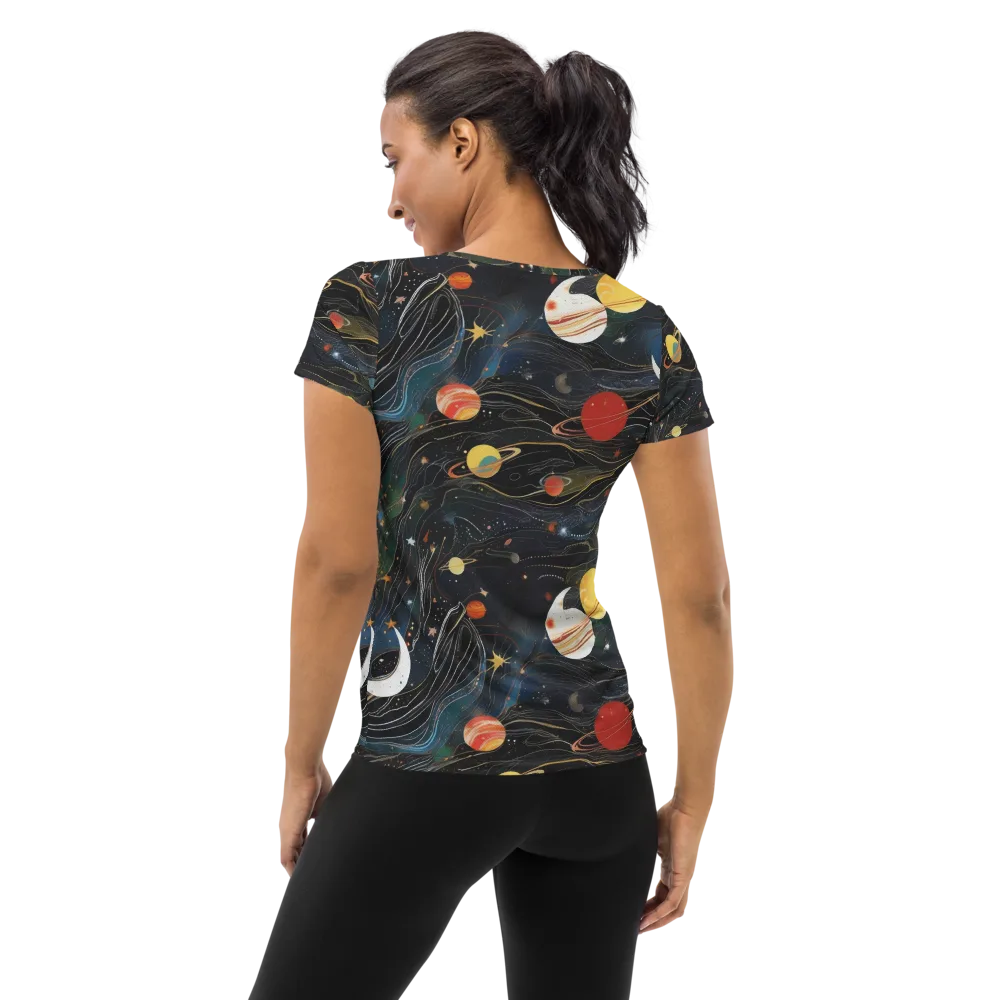 Planetary Silk on Women's Athletic T-Shirt — Back