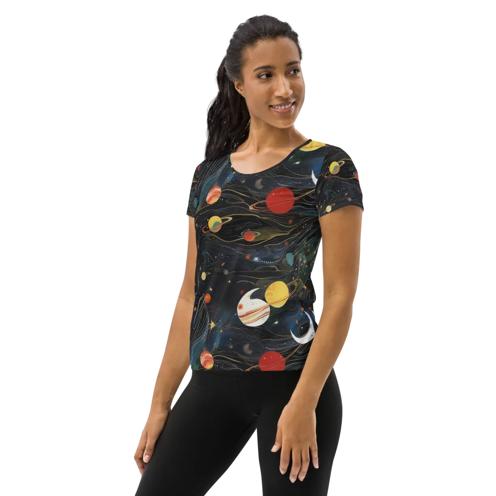 Planetary Silk on Women's Athletic T-Shirt — Left