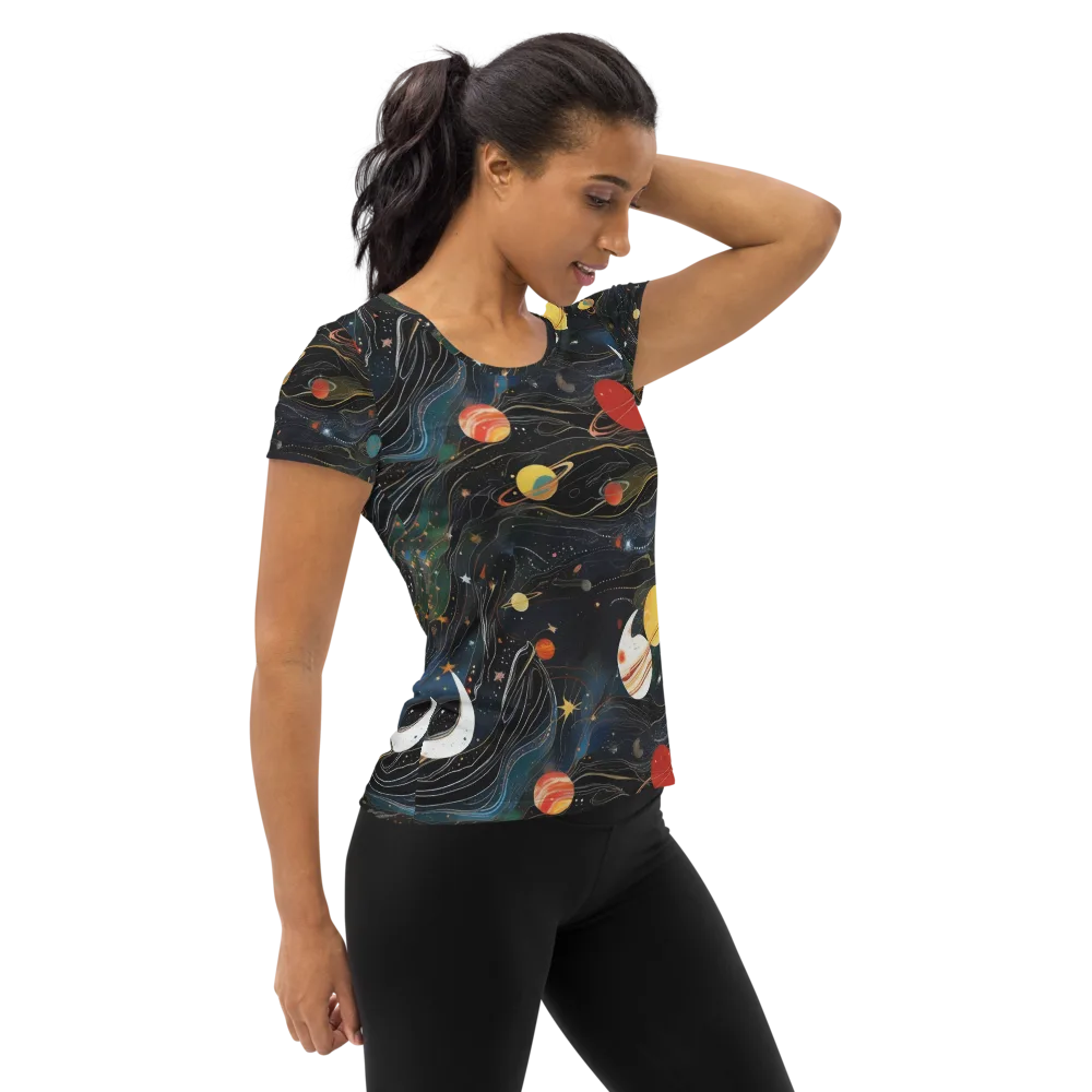 Planetary Silk on Women's Athletic T-Shirt — Right