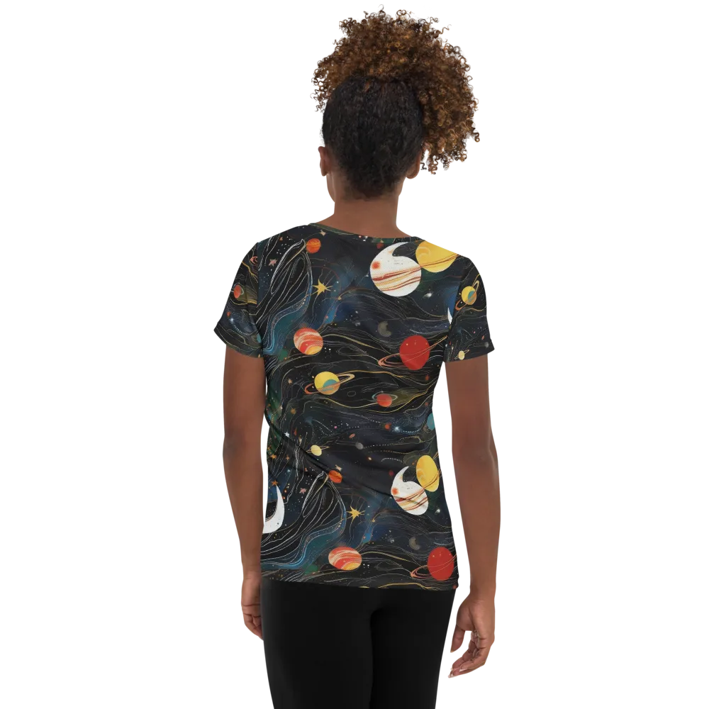 Planetary Silk on Women's Athletic T-Shirt — Back