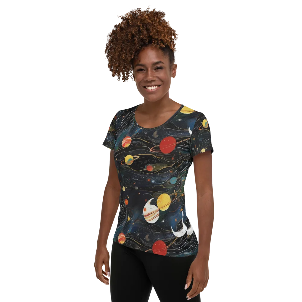 Planetary Silk on Women's Athletic T-Shirt — Left