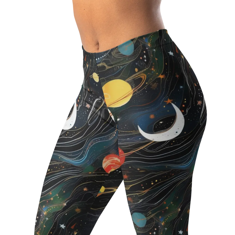 Planetary Silk on Leggings — Left Front