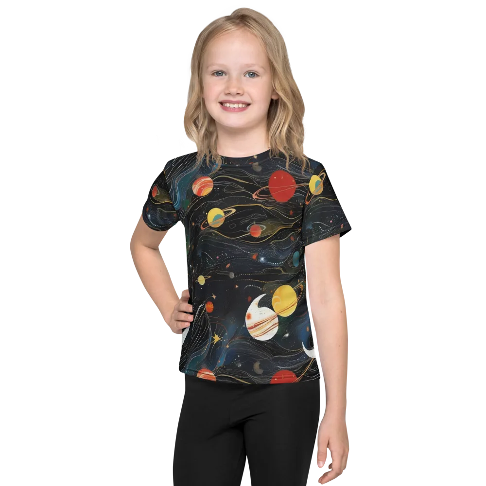 Planetary Silk on Kids Crew Neck T-Shirt — Front