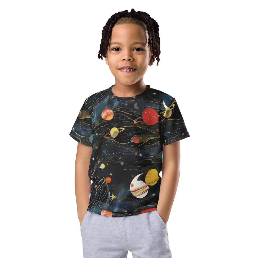 Planetary Silk on Kids Crew Neck T-Shirt — Front