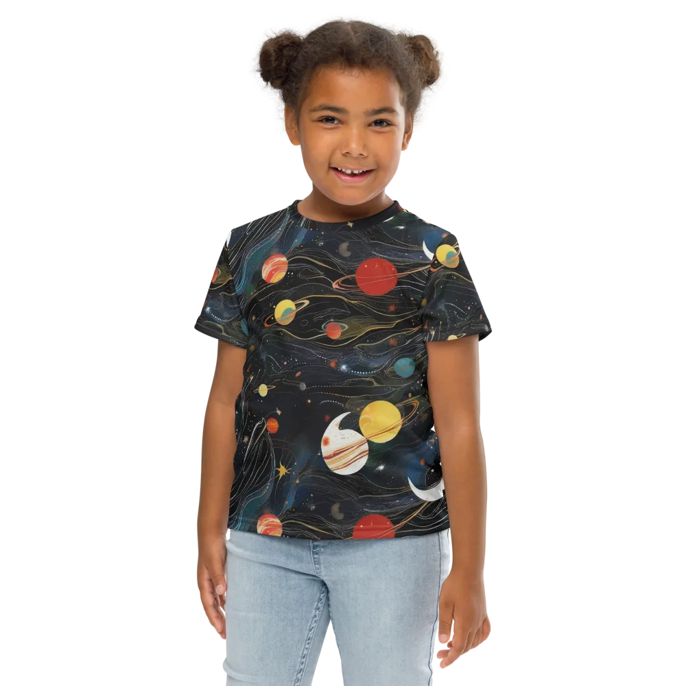 Planetary Silk on Kids Crew Neck T-Shirt — Front