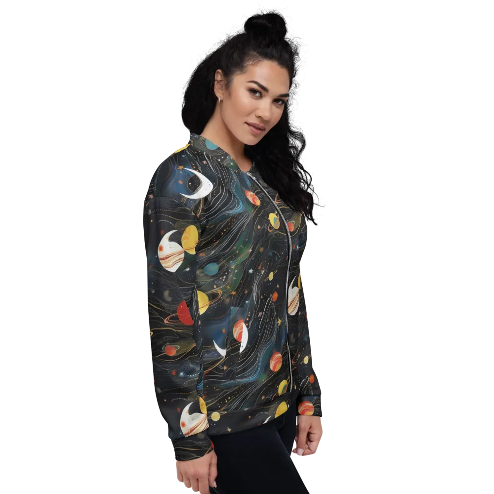 Planetary Silk on Bomber Jacket — Right
